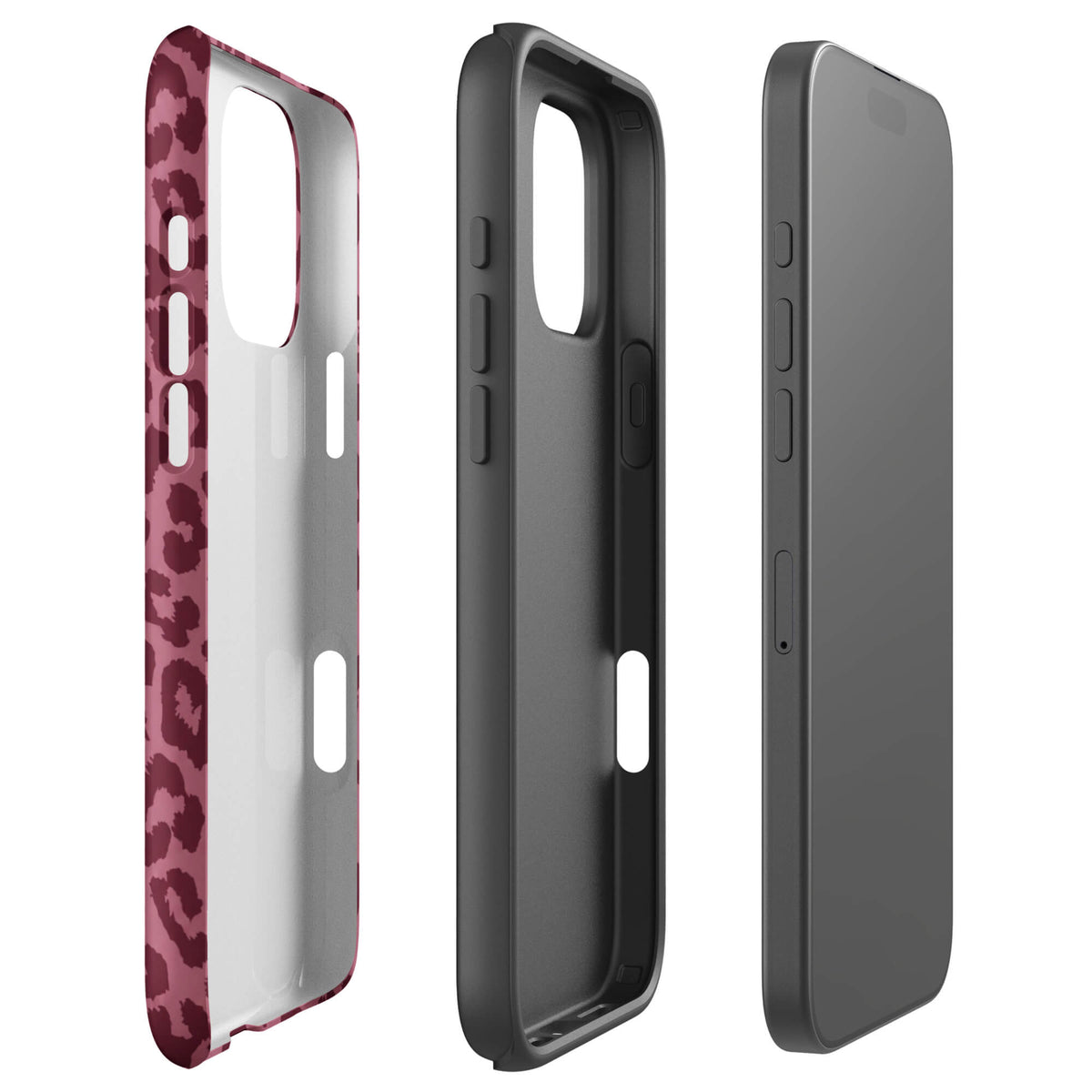 Burgundy Leopard Print iPhone Case
