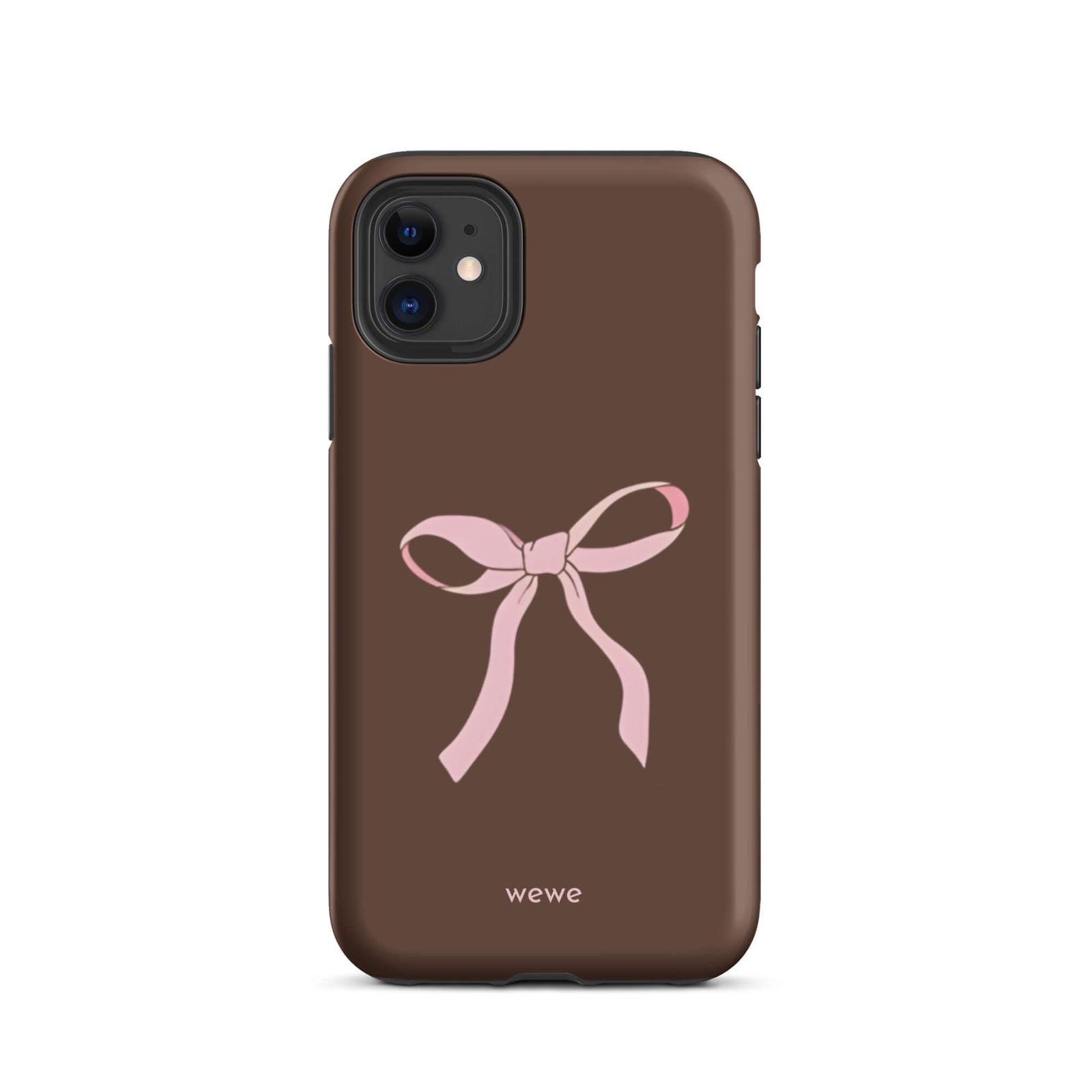 Custom mocha bow iphone case 11 pink bows and chocolate.