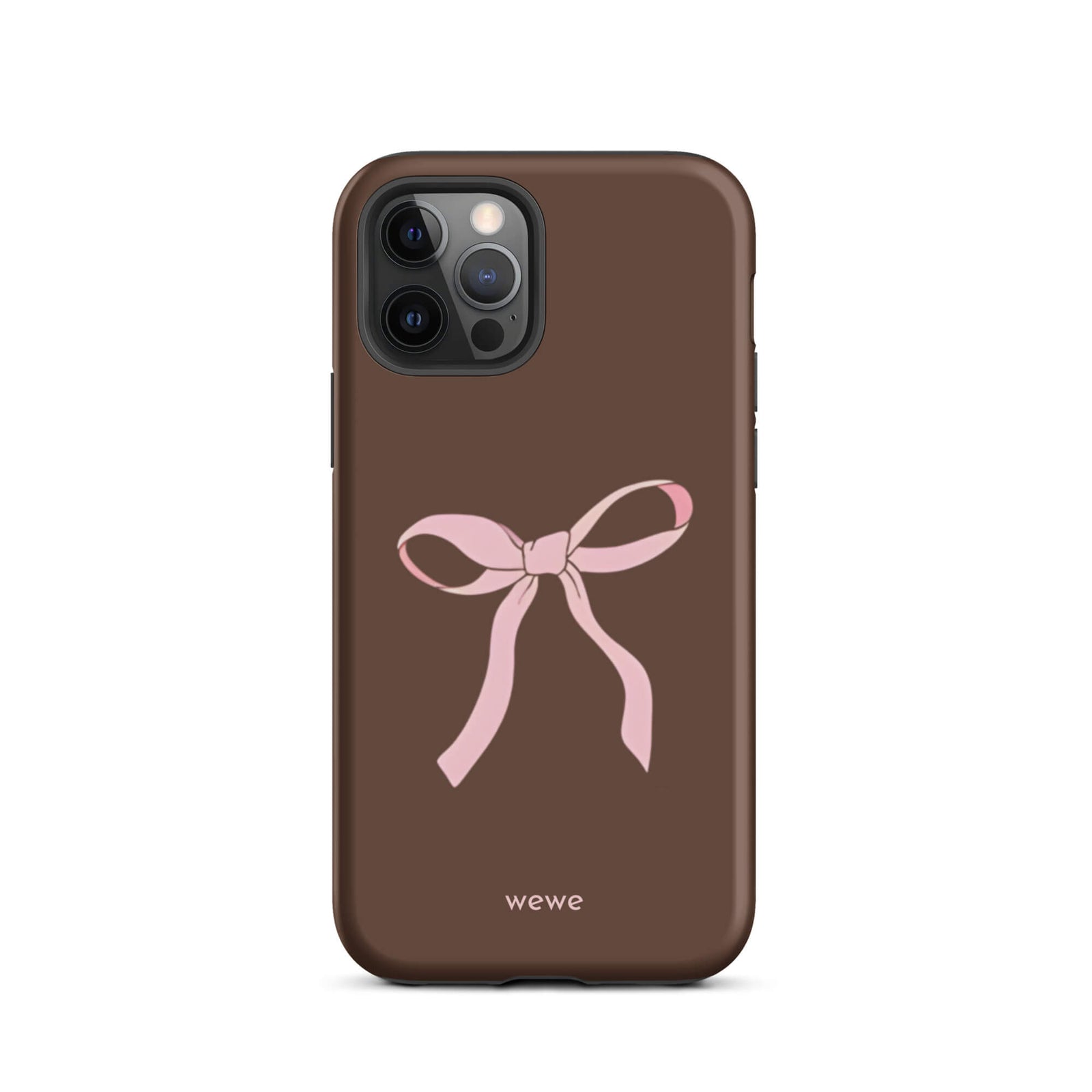 Custom mocha bow iphone case 12 pro pink bows and chocolate.