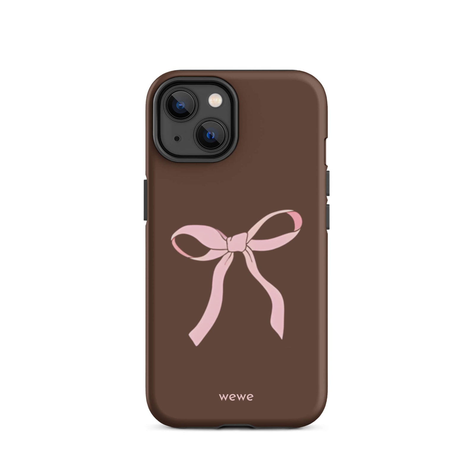 Custom mocha bow iphone case 14 pink bows and chocolate.