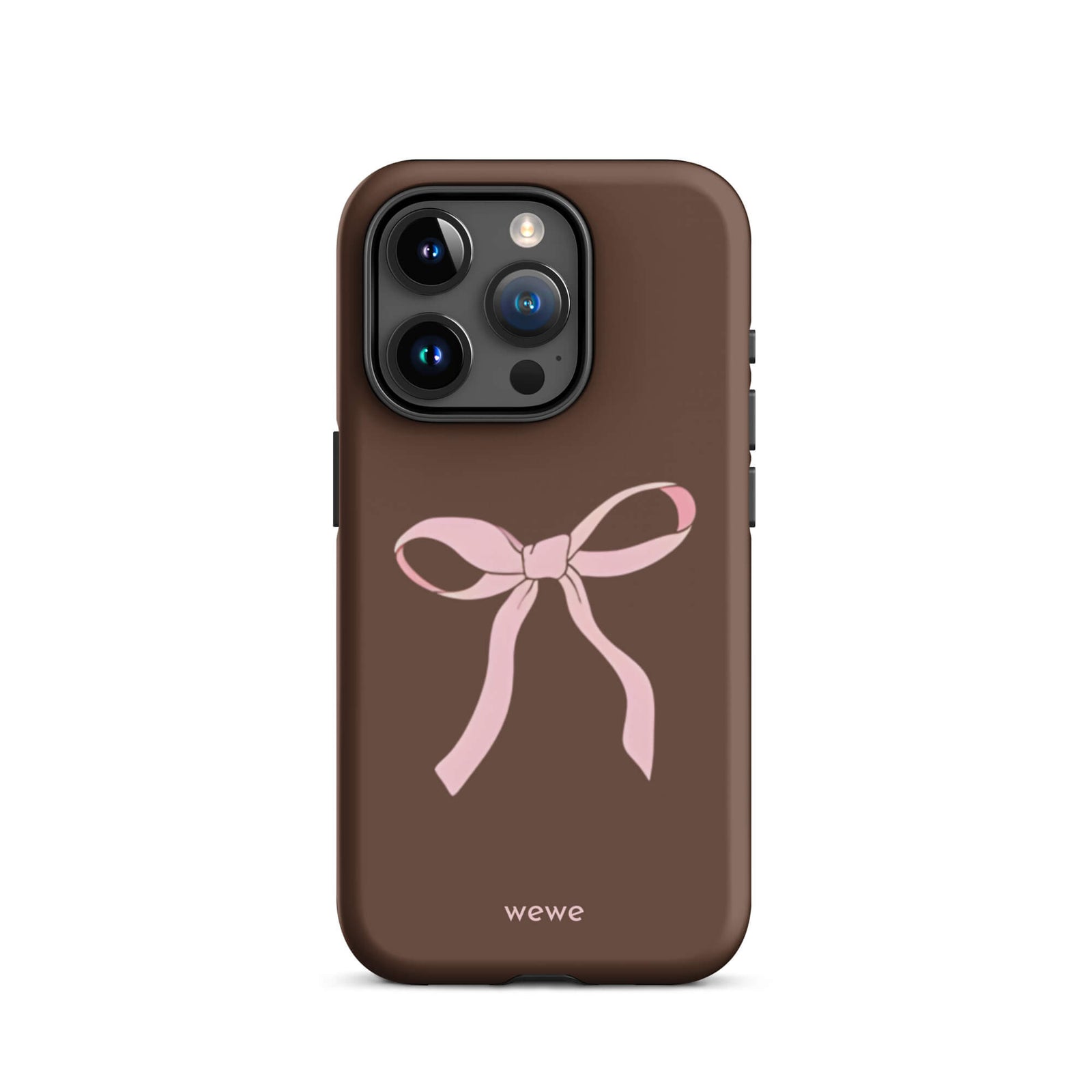 Custom mocha bow iphone case 15 pro pink bows and chocolate.
