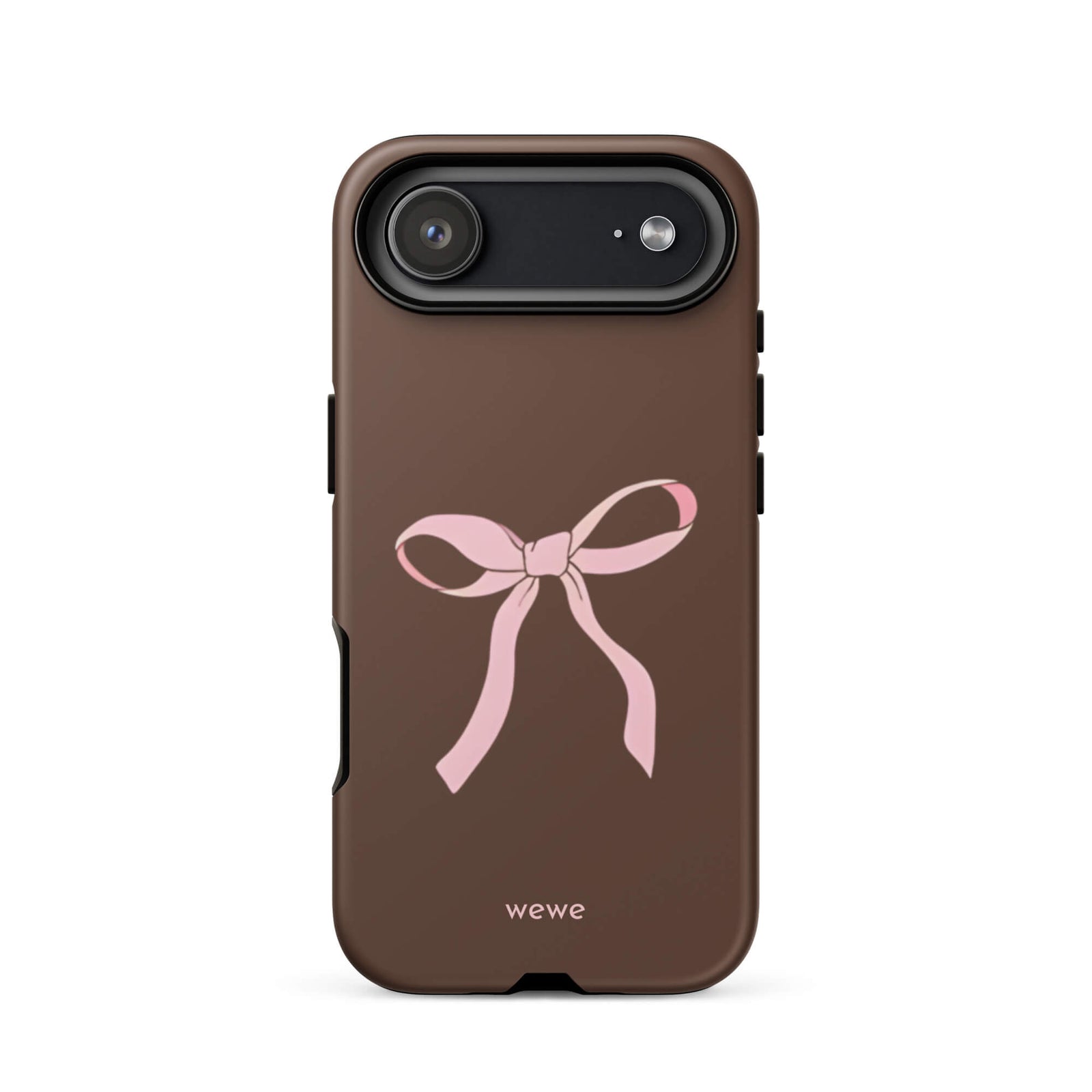 Custom mocha bow iphone case 17 air cute design.