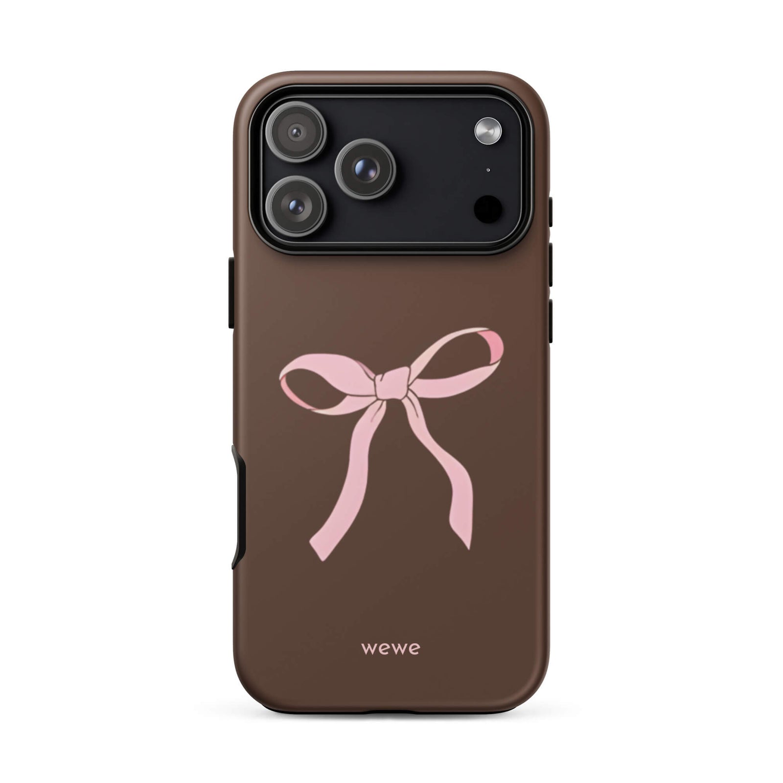 Custom mocha bow iphone case 17 pro max cute design.