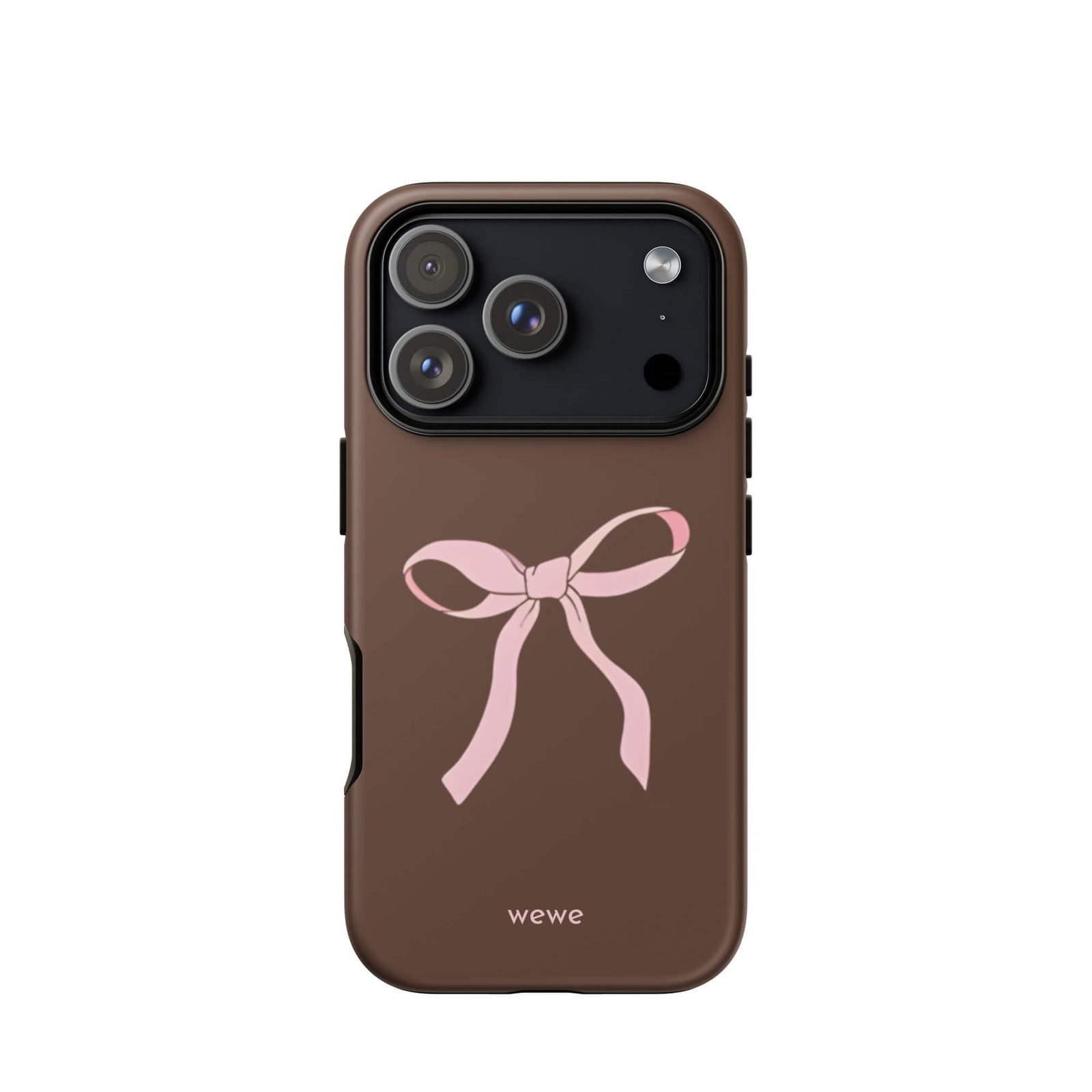 Custom mocha bow iphone case 17 pro cute design.