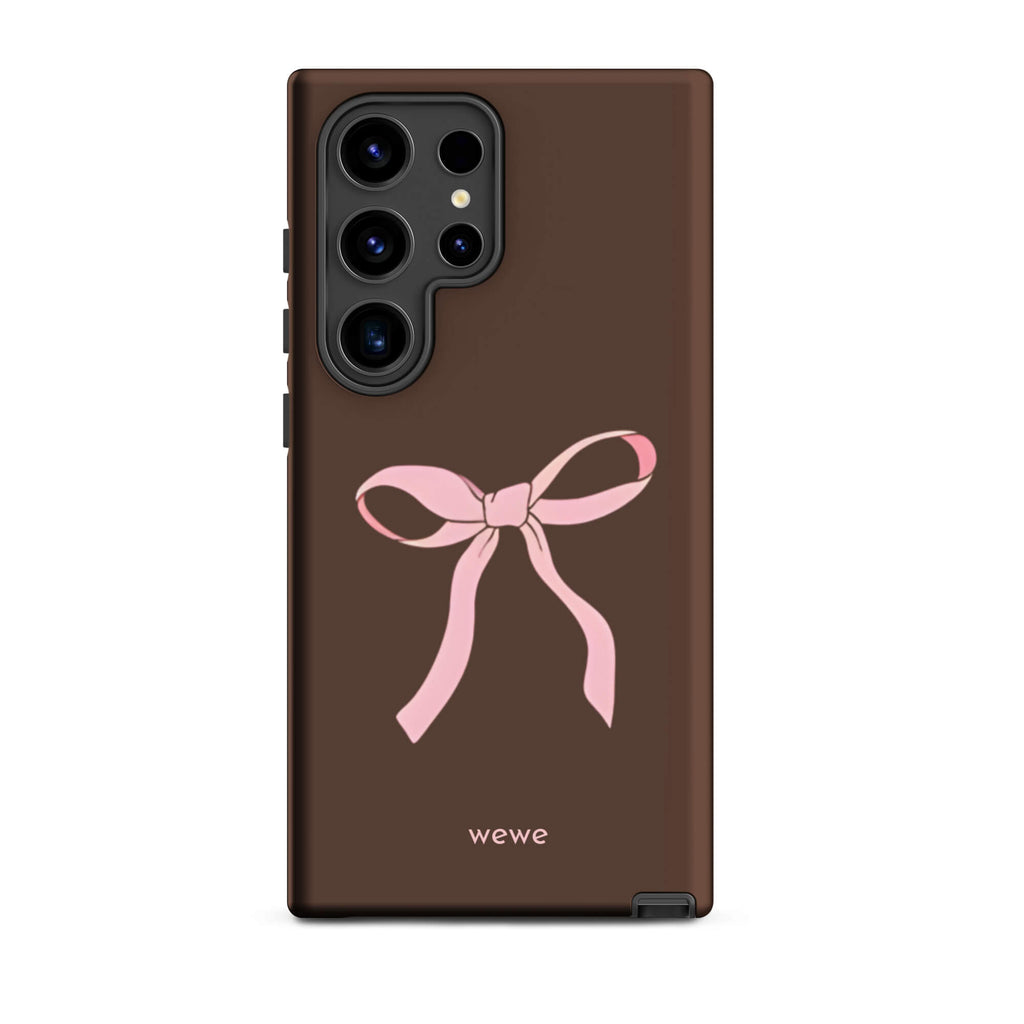 Custom mocha bow samsung galaxy s24 ultra pink bows and chocolate.