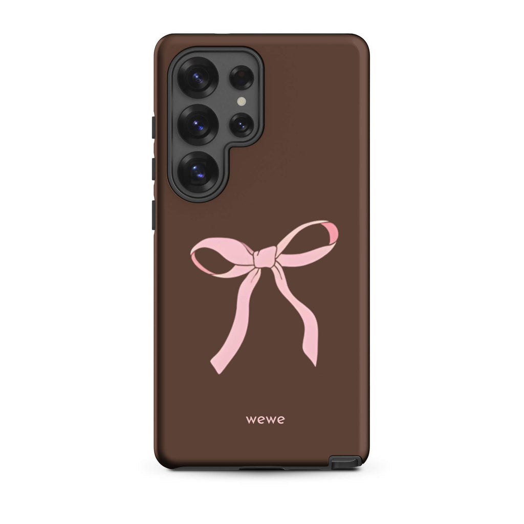Custom mocha bow samsung galaxy s25 ultra pink bows and chocolate.