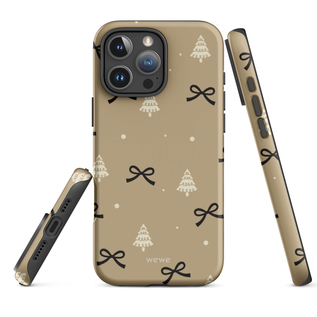 Custom cozy holiday iphone case 16 pro max soft cafe tones.