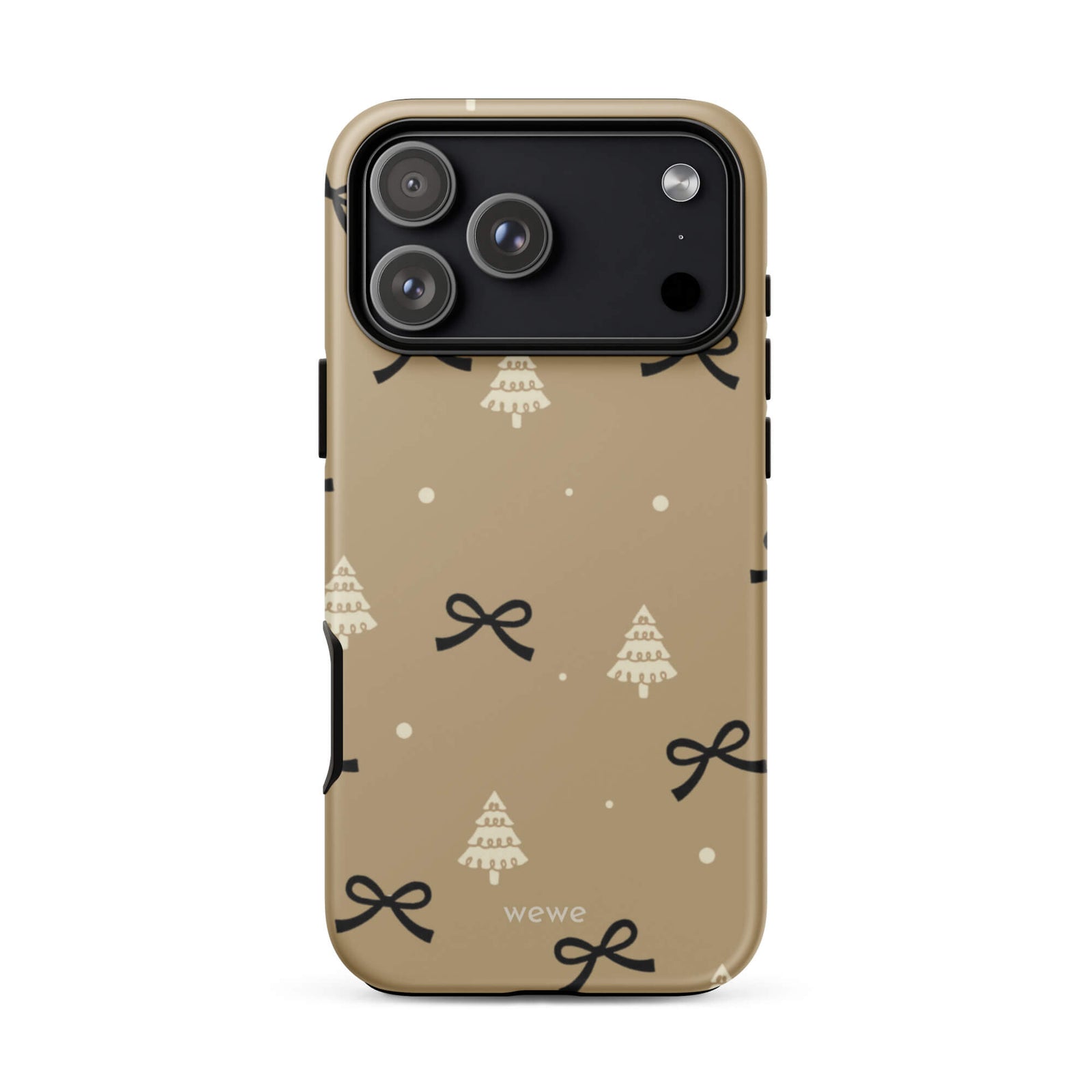 Custom cozy holiday iphone case 17 pro max soft cafe tones.