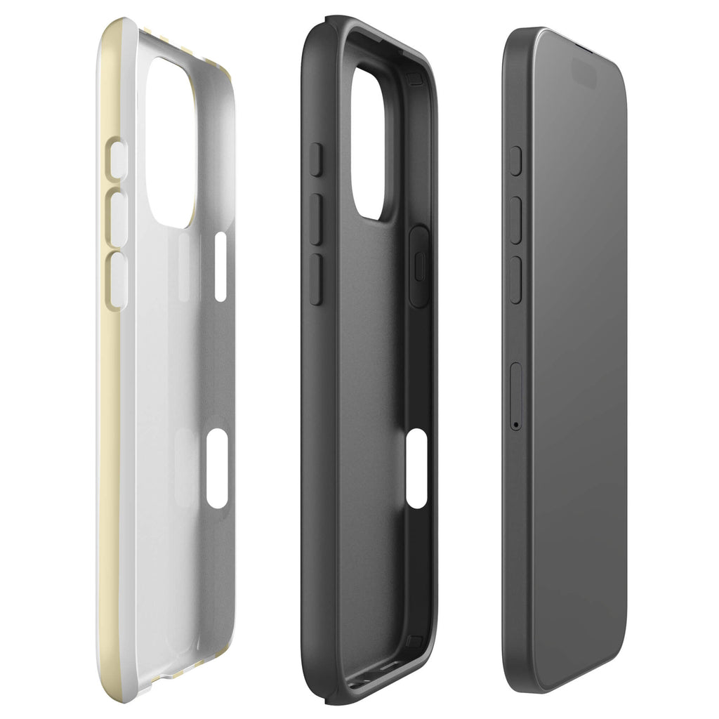 Custom ivory stripe iPhone case 16 pro max dual-layer shockproof protection.