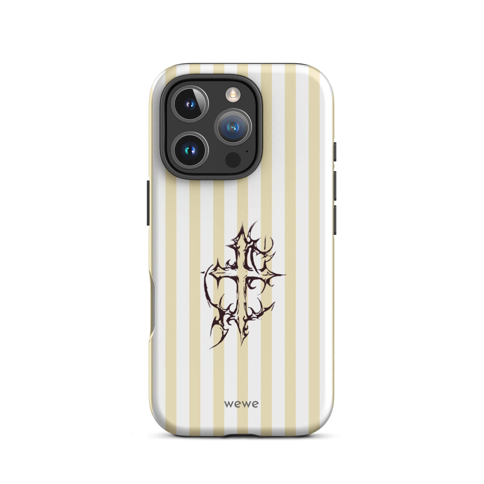 Custom ivory stripe iPhone case 16  pro unique aesthetic design.