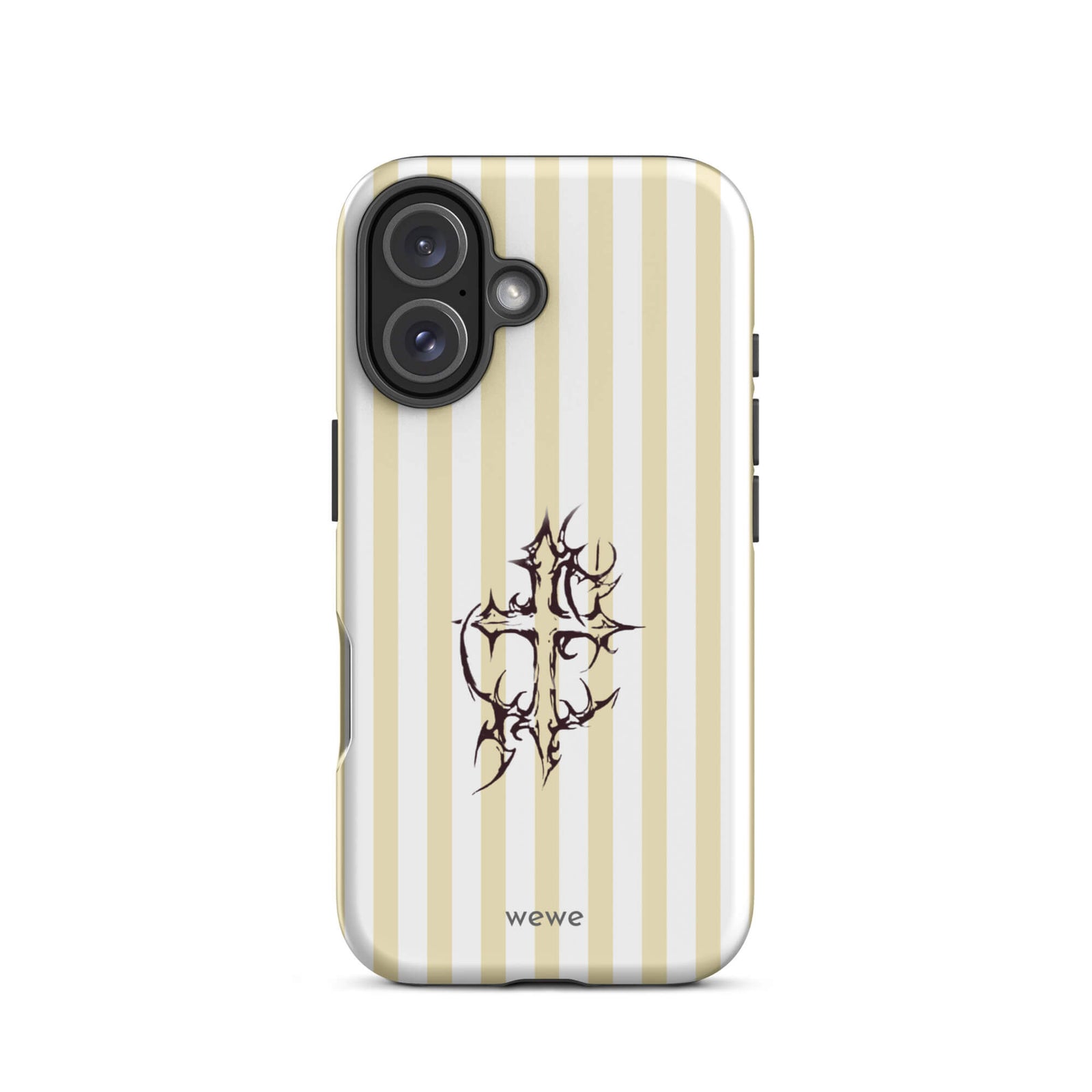 Custom ivory stripe iPhone case 16  unique aesthetic design.