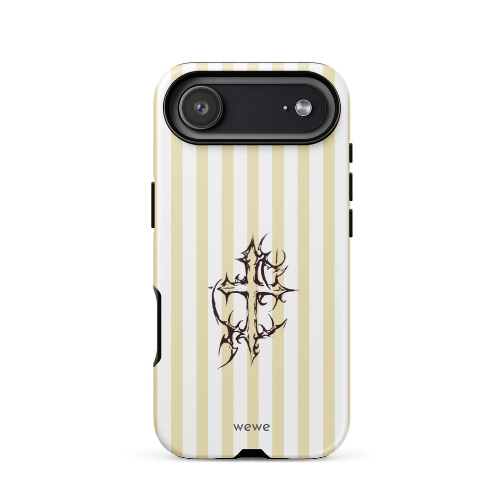 Custom ivory stripe iPhone case 17 air unique aesthetic design.
