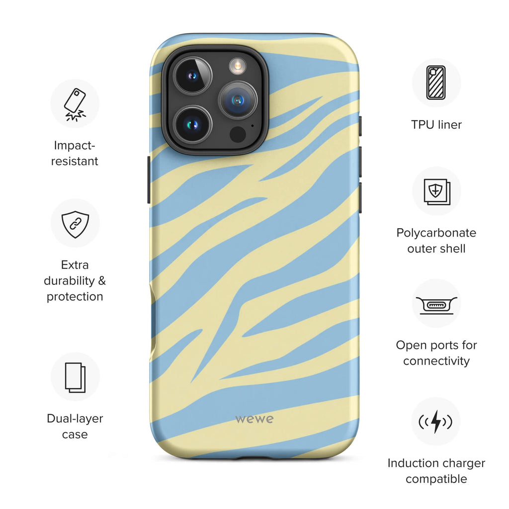 Lemon Sky Zebra iPhone 16 Pro Case
