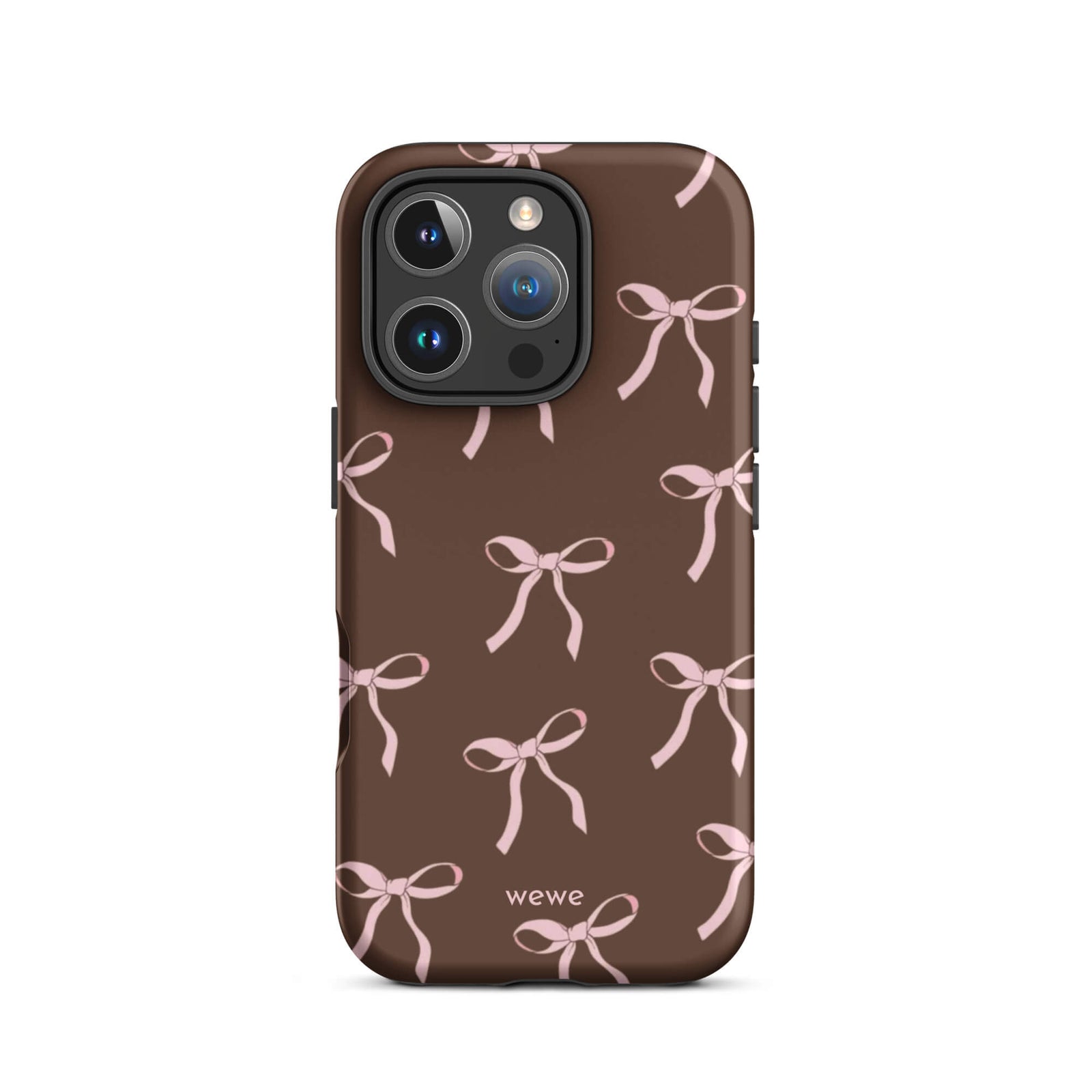 Custom caramel bows iphone case 16 pro pink bows design.
