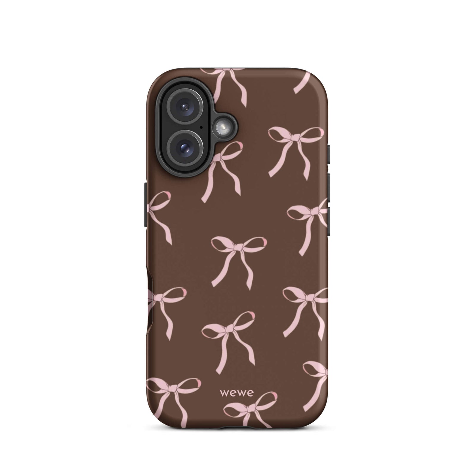 Custom caramel bows iphone case 16 pink bows design.