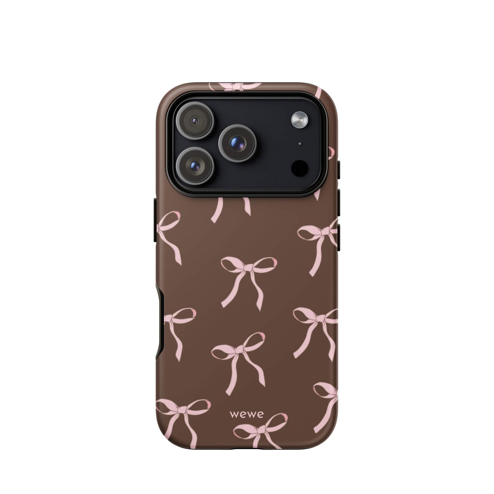 Custom caramel bows iphone case 17 pro pink bows design.