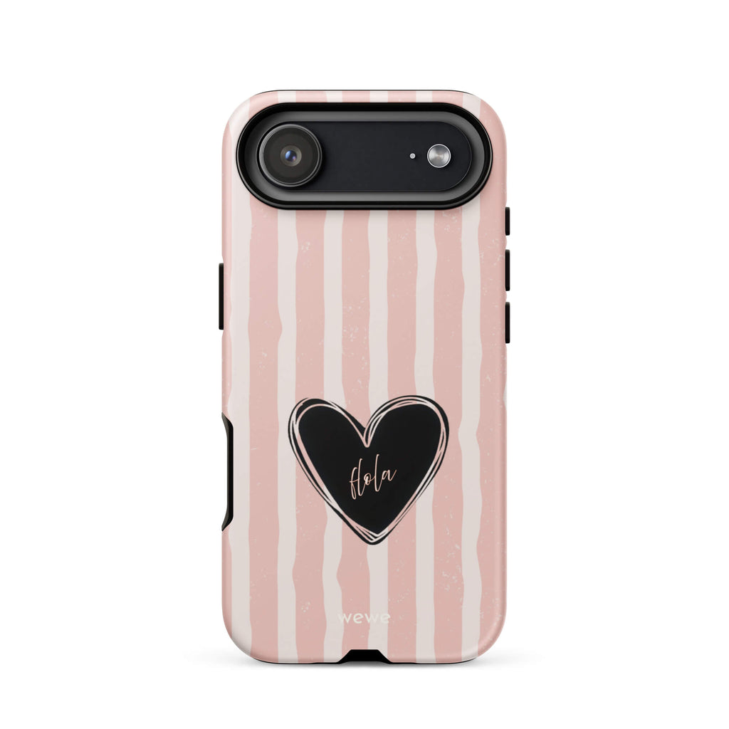 Custom matta hola heart iPhone case 17 air playful design.