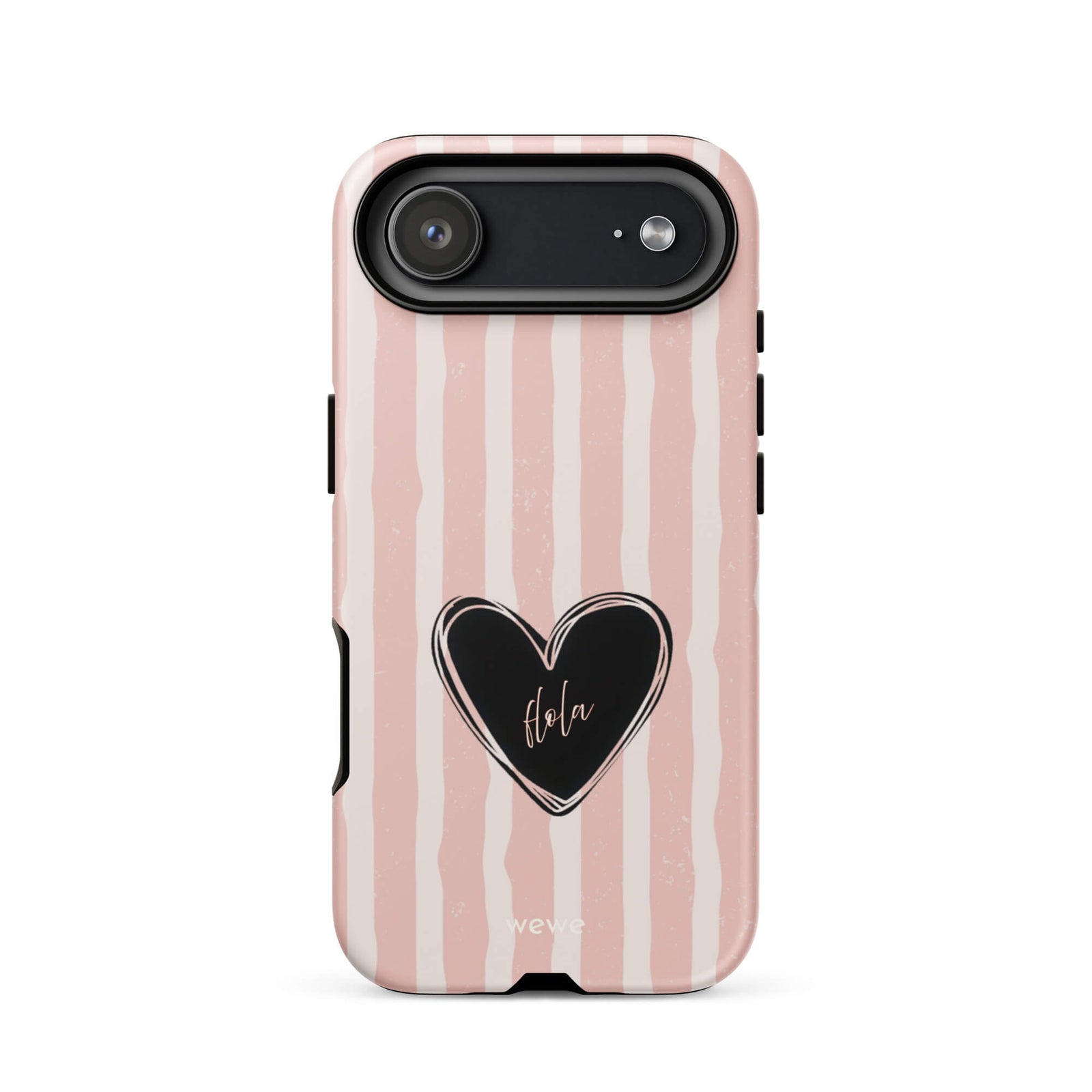 Custom matta hola heart iPhone case 17 air playful design.
