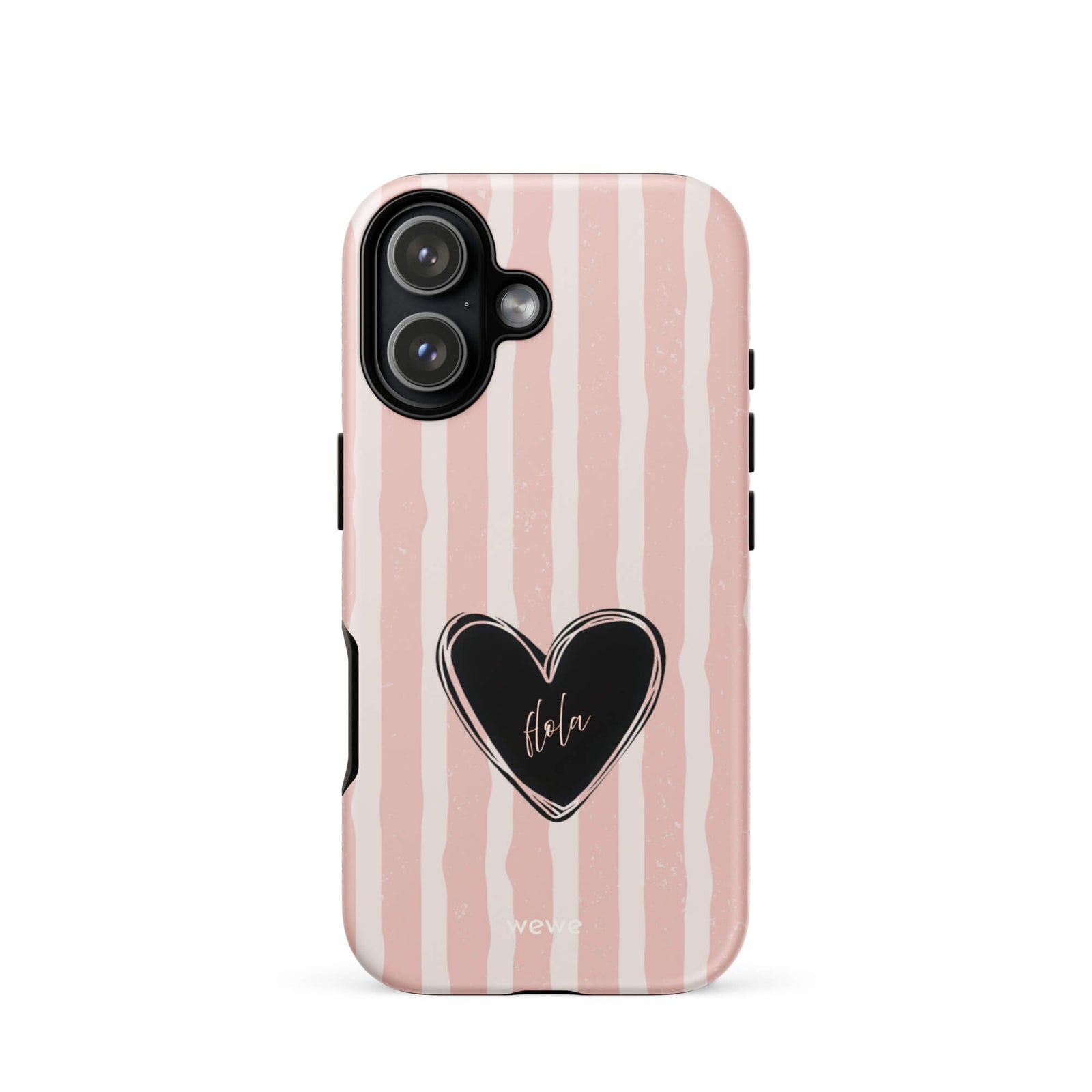 Custom matta hola heart iPhone case 17 playful design.