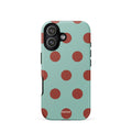 Custom mint green polka dot iphone case 17 retro playful design.