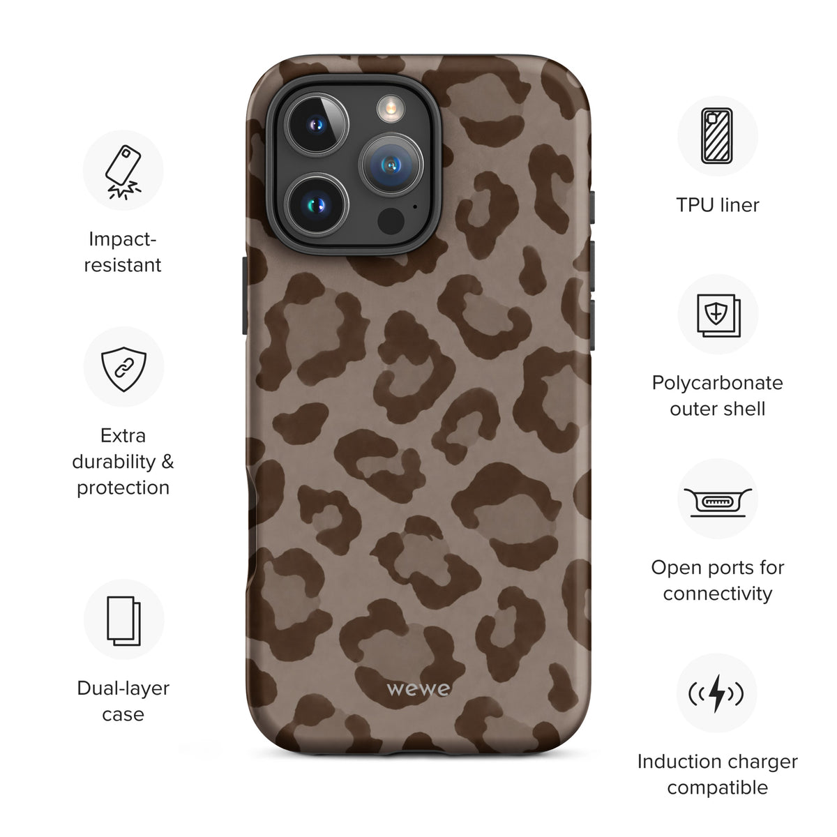 Mocha Leopard Print iPhone Case