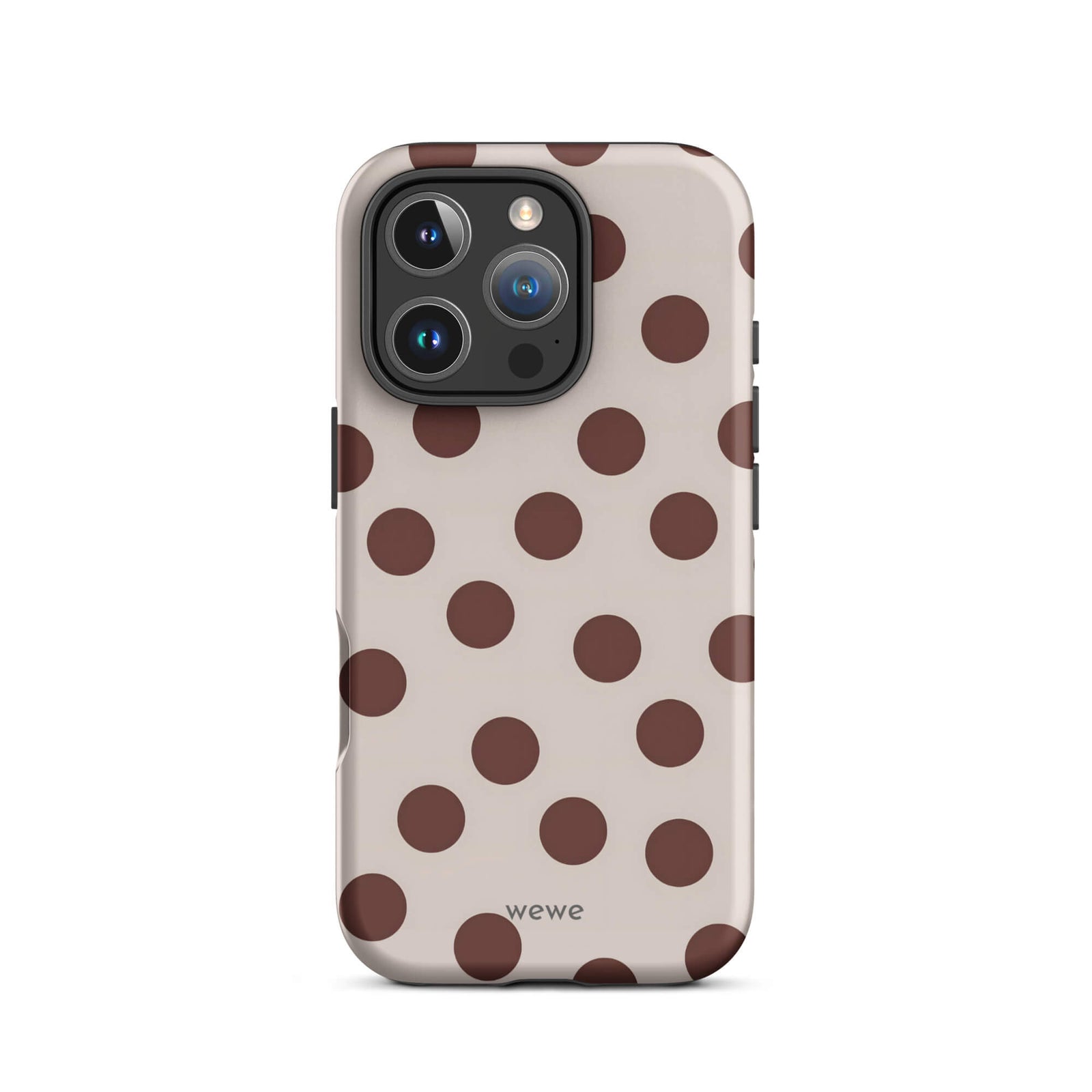 Custom bold brown polka dot iphone case 16 pro bold brown polka dot.