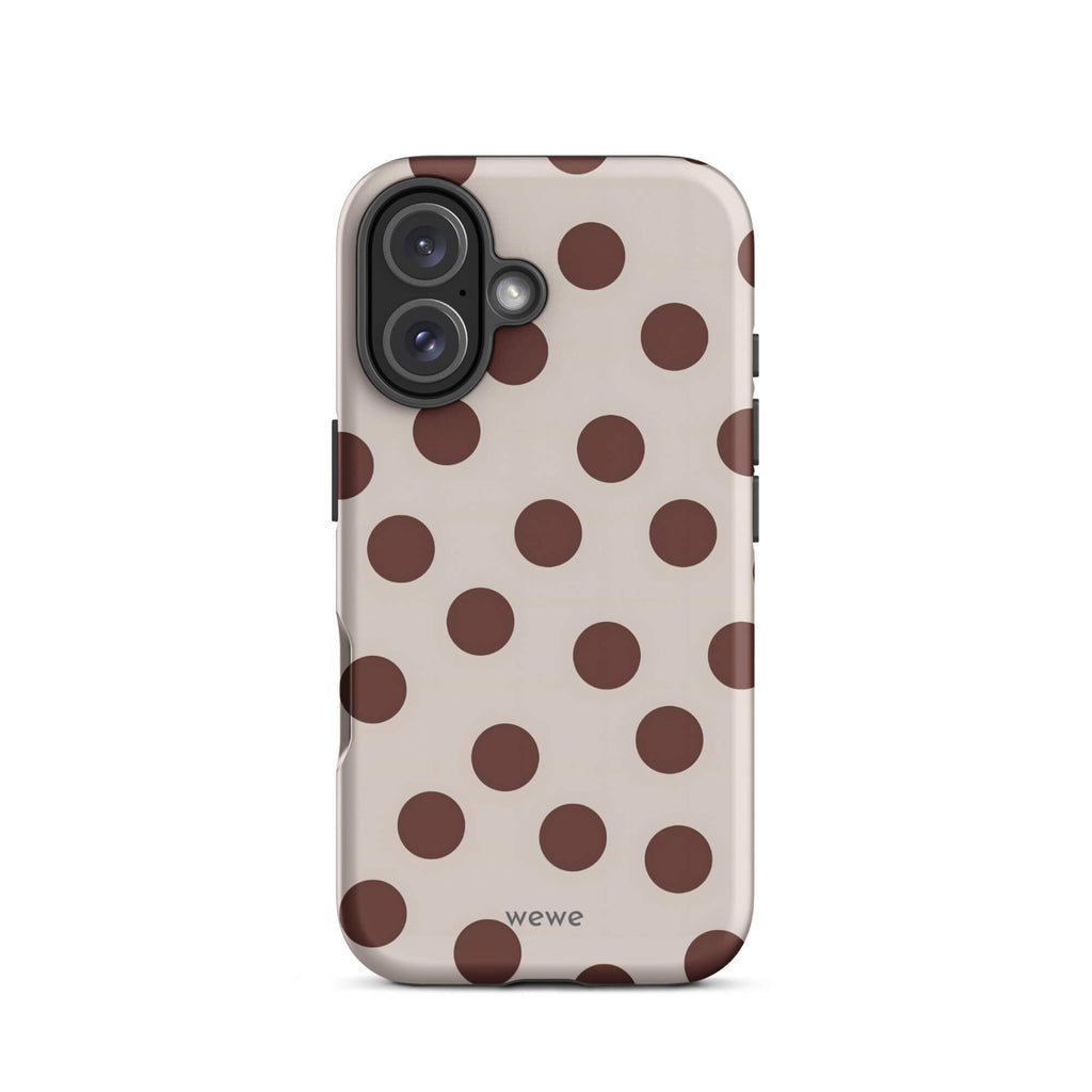 Custom bold brown polka dot iphone case 16 bold brown polka dot.