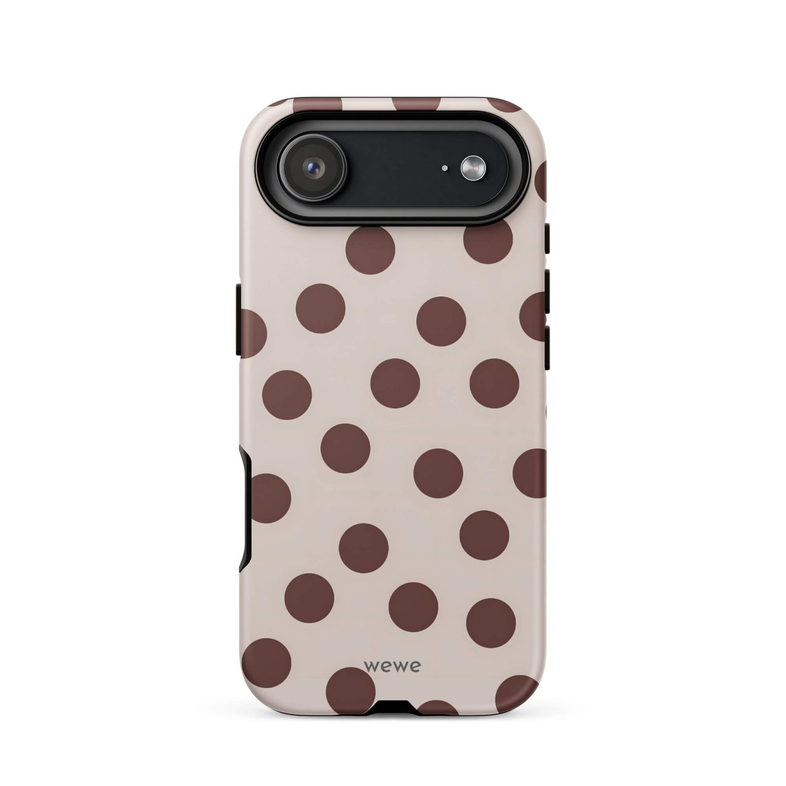 Custom bold brown polka dot iphone case 17 air warm and cozy design.