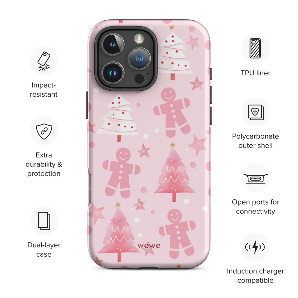 Custom warm gingerbread iphone case 16 pro max wireless charging compatible.