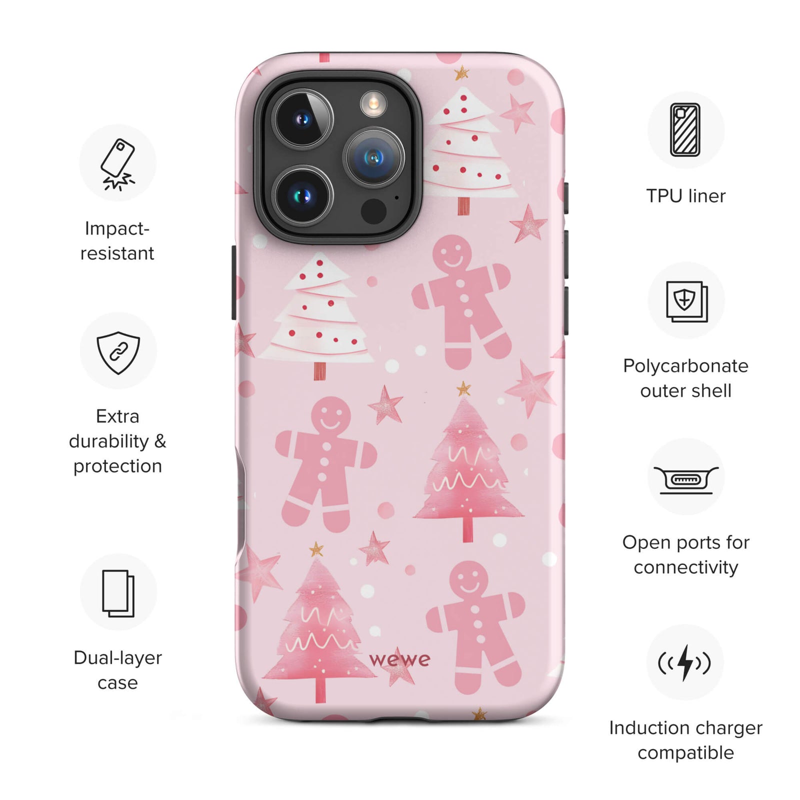 Custom warm gingerbread iphone case 16 pro max wireless charging compatible.