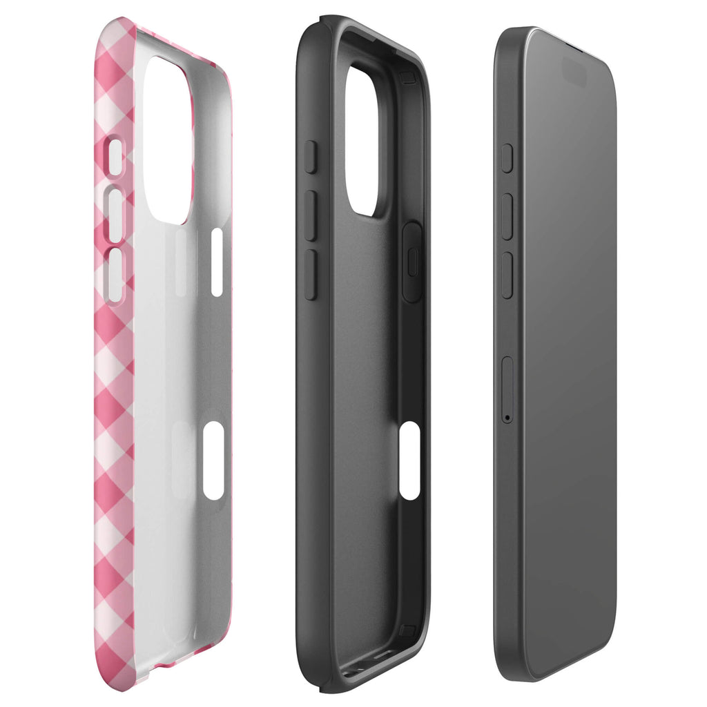 Pink Gingham Check iPhone Case