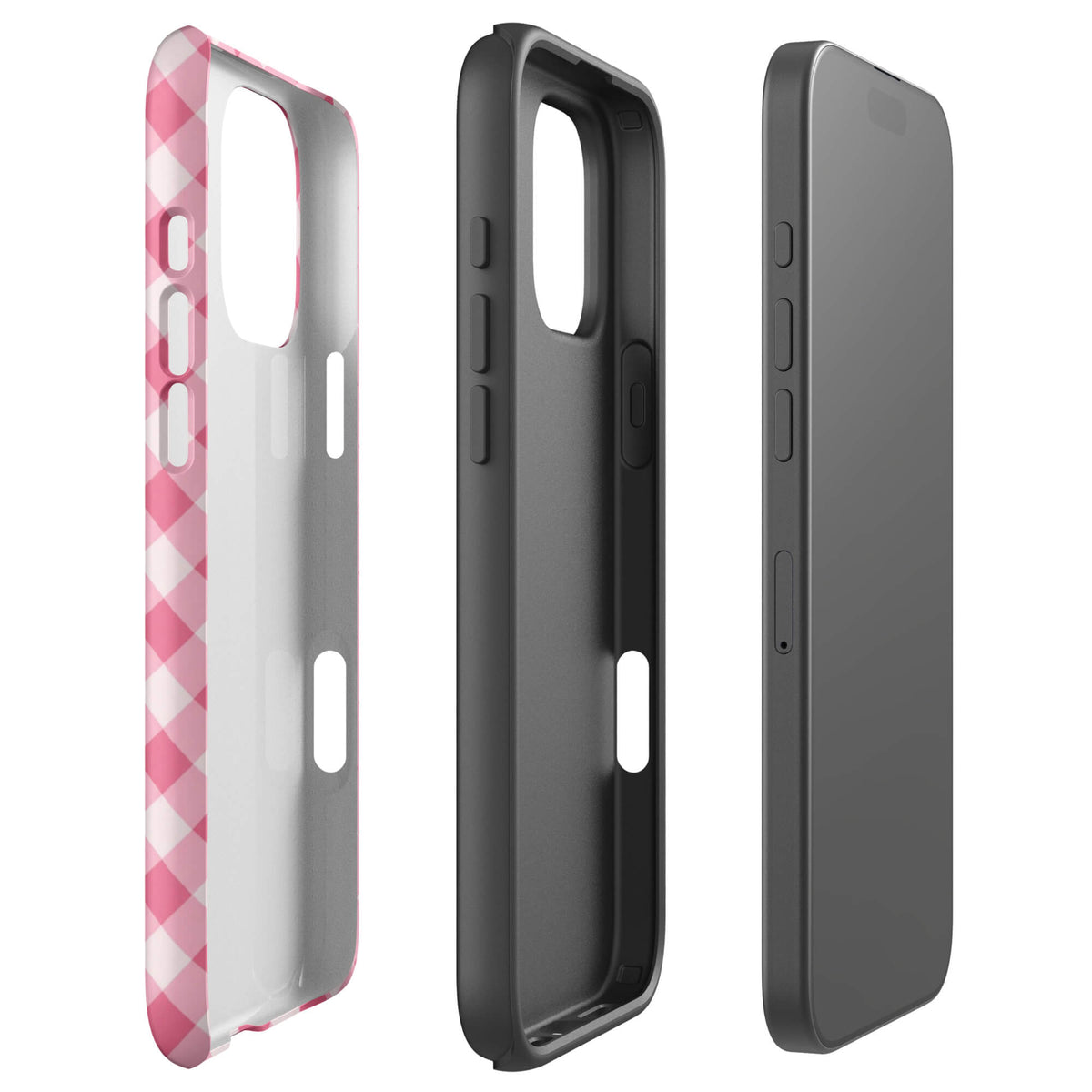 Pink Gingham Check iPhone Case