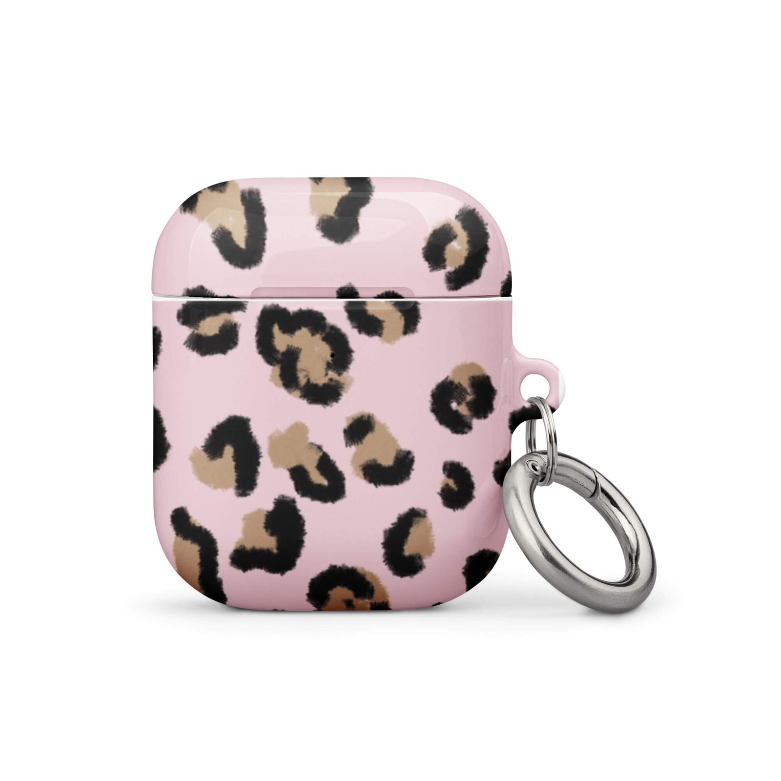 Custom pink leopard print airpods case gen1 trendy.