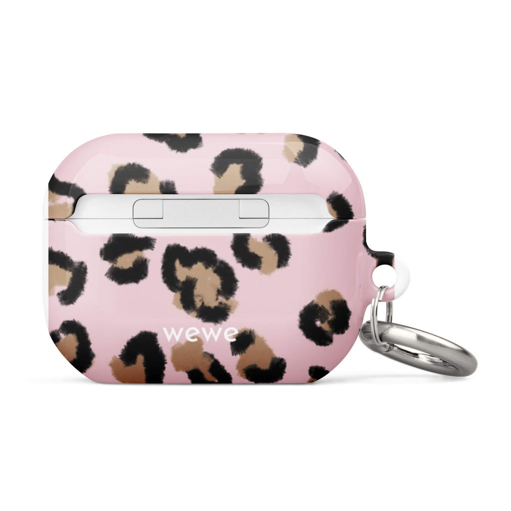 Custom pink leopard print airpods case pro gen2 trendy.