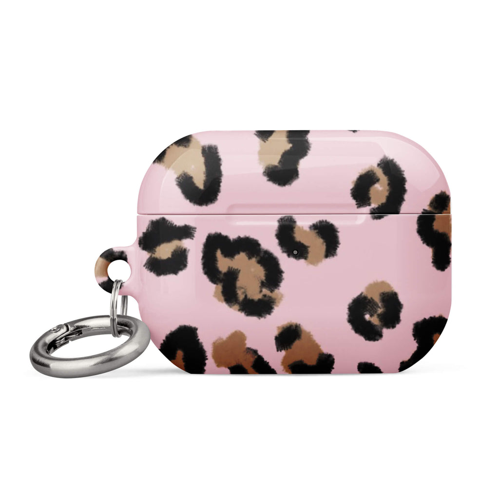 Custom pink leopard print airpods case pro gen2 trendy.