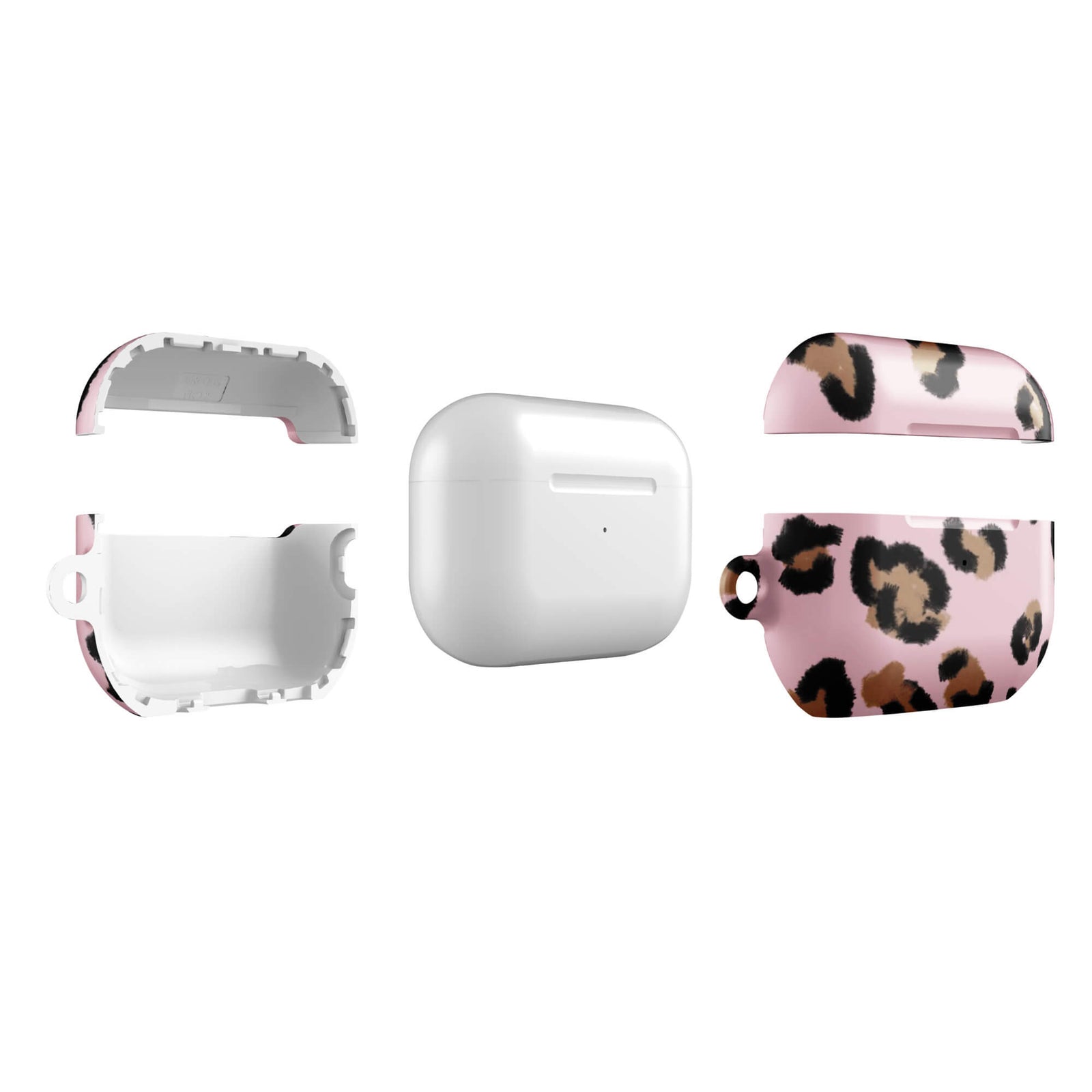 Custom pink leopard print airpods case pro gen2 slim protective.