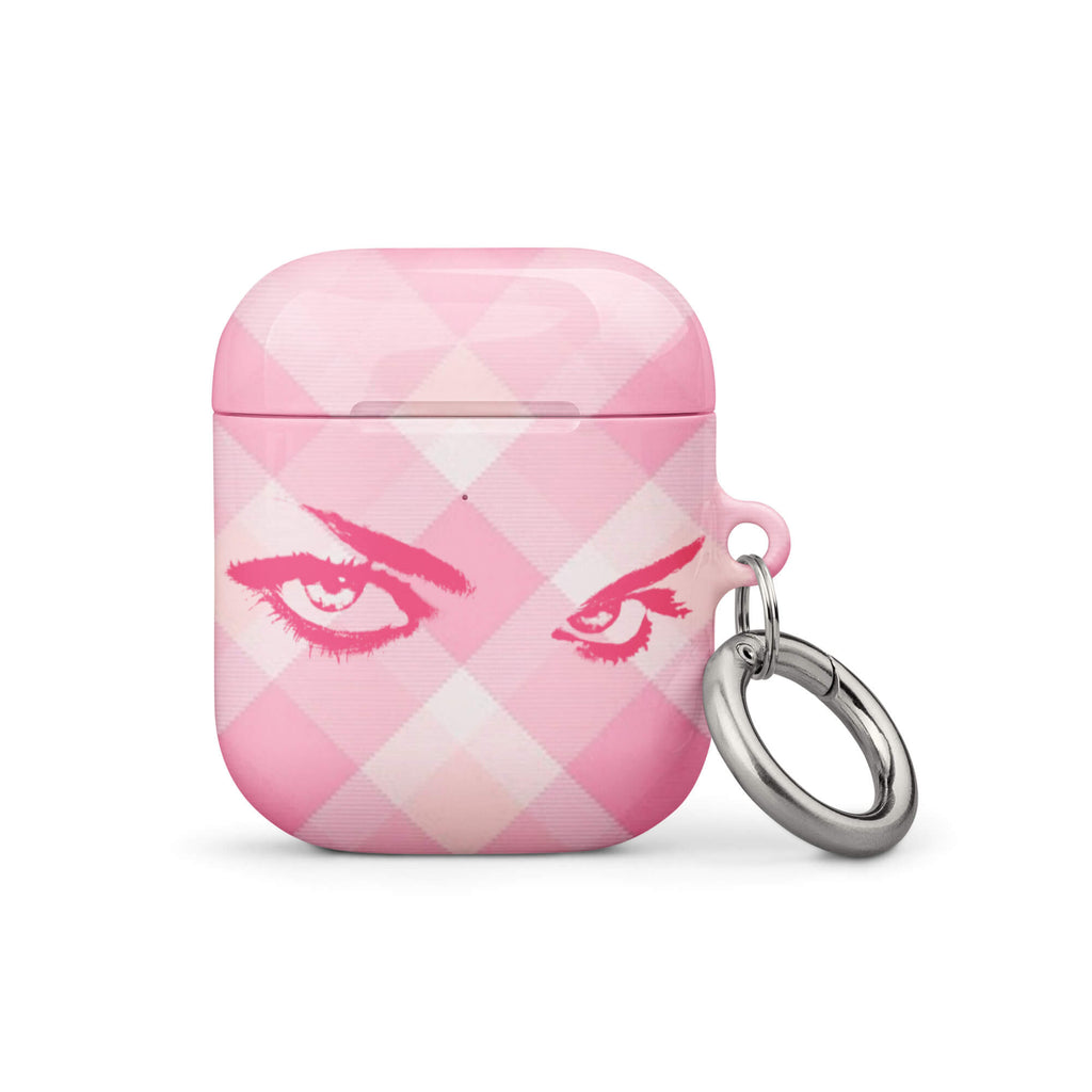 Custom pink aura eye airpods case gen1 gift ideal.