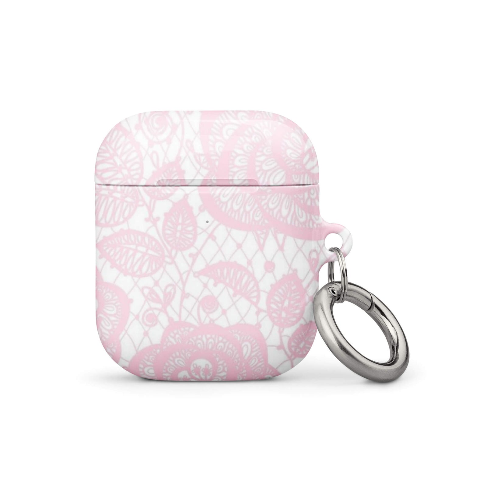 Custom pink lace airpods case gen1 romantic aesthetic.