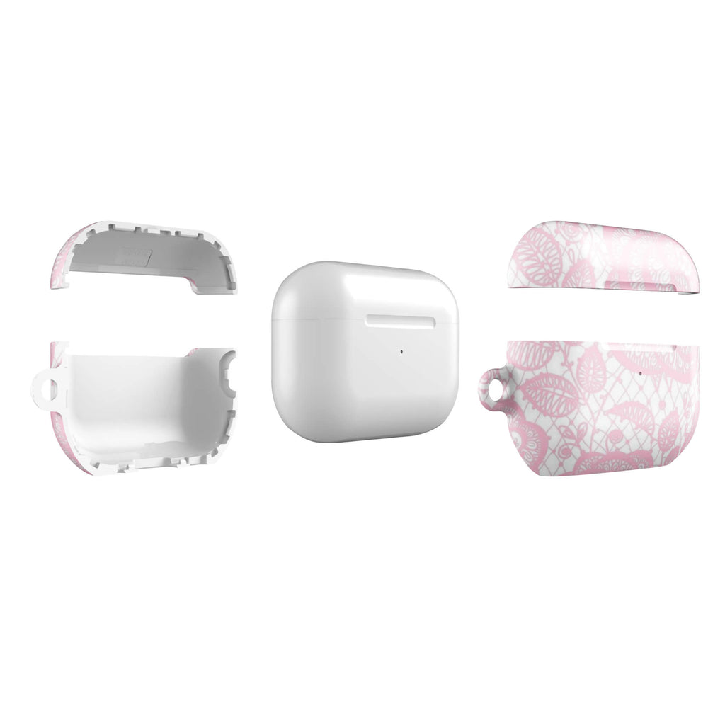 Custom pink lace airpods case pro gen2 .slim protective.