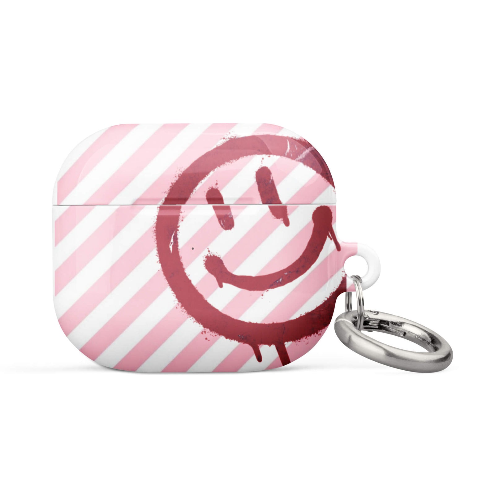 Custom airpods case Custom pink smiley face airpods case 3rd generation cute design.