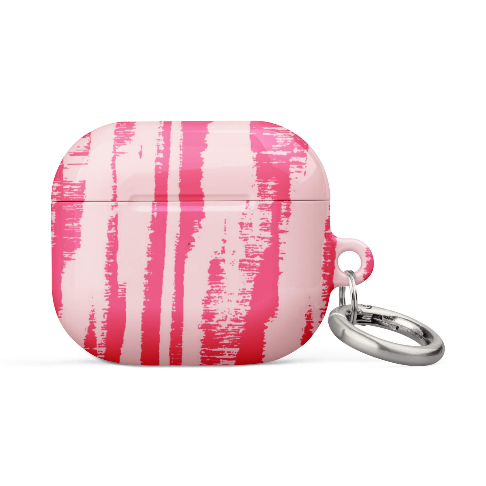 Custom pink zebra pattern airpods case 3rd generattion bold graphic design.