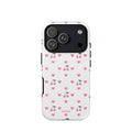 Pink heart & cherry iPhone case
