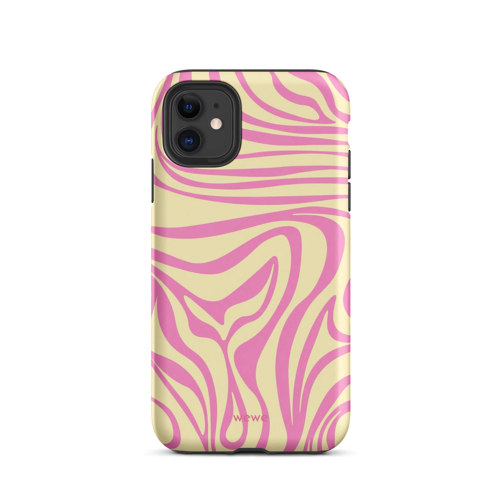 Pink Lemon Zebra Wave iPhone Case