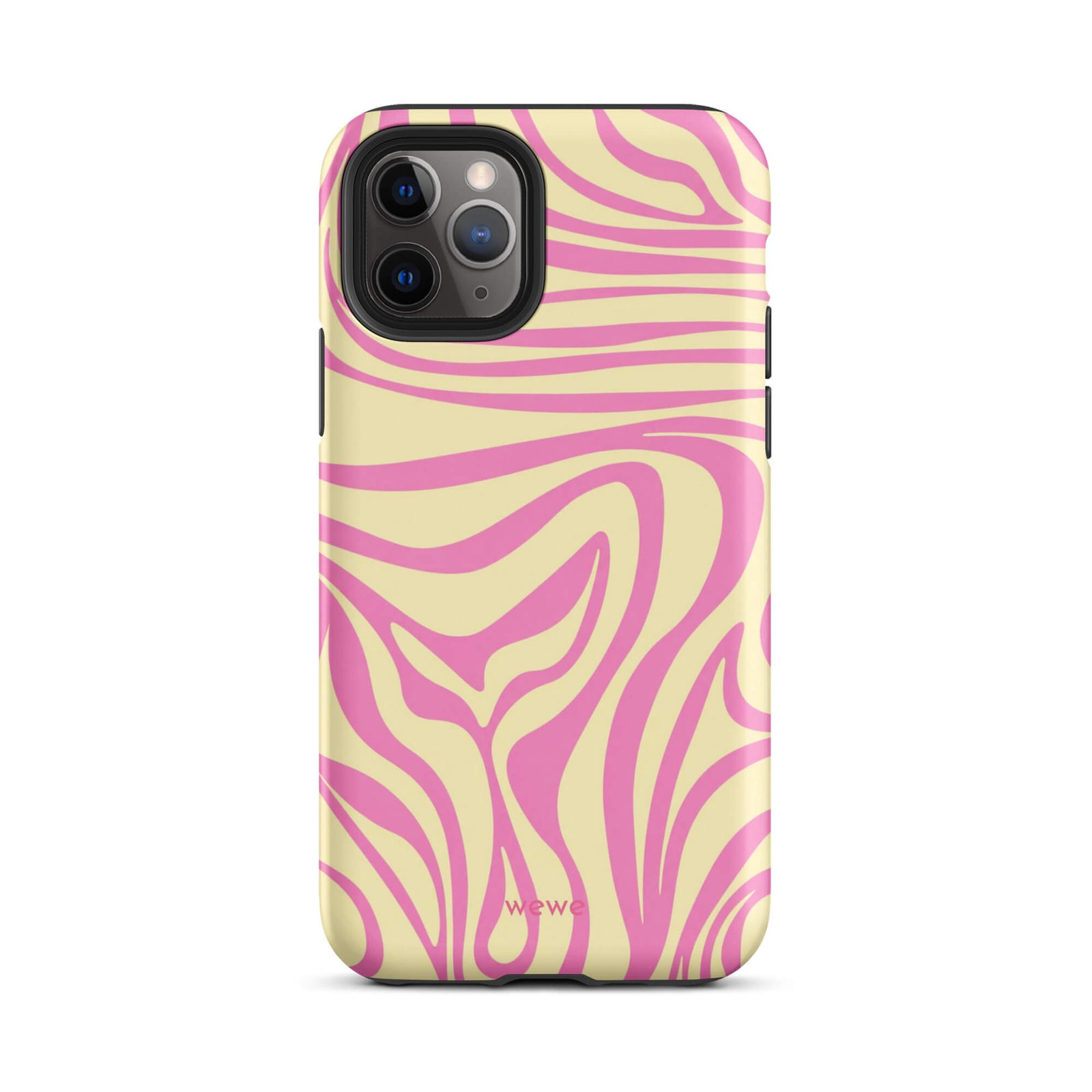 Pink Lemon Zebra Wave iPhone Case