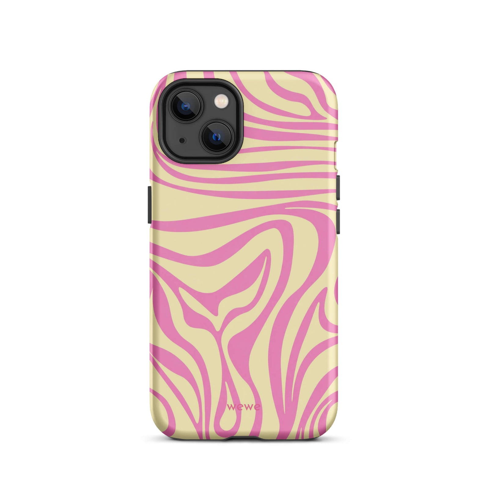 Pink Lemon Zebra Wave iPhone Case