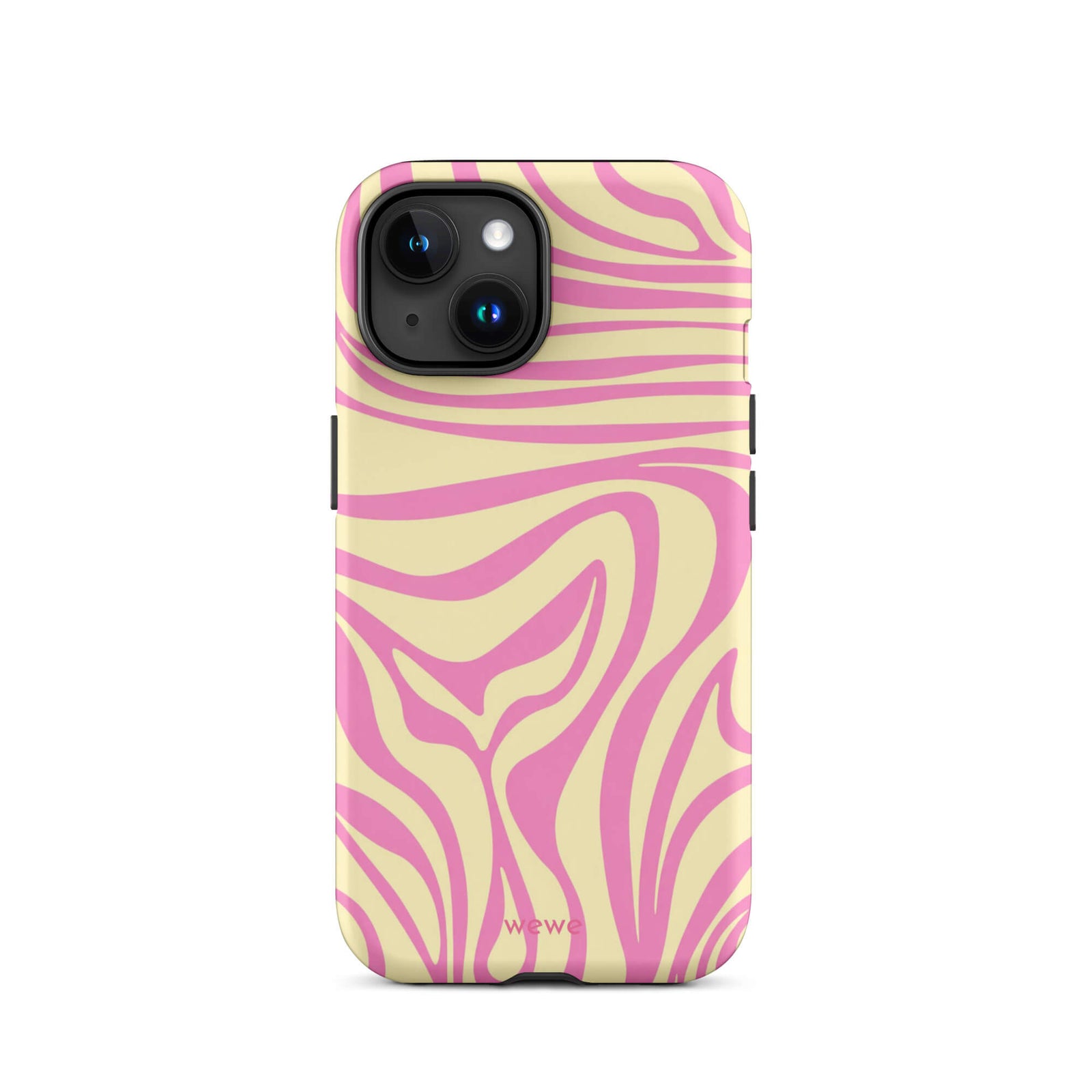Pink Lemon Zebra Wave iPhone Case