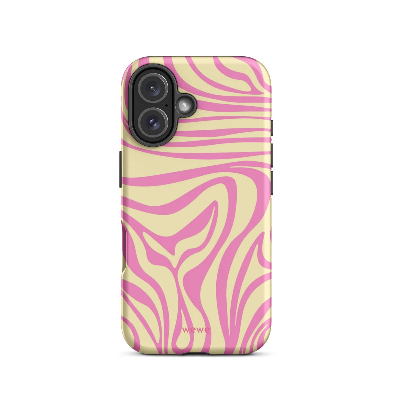Pink Lemon Zebra Wave iPhone Case