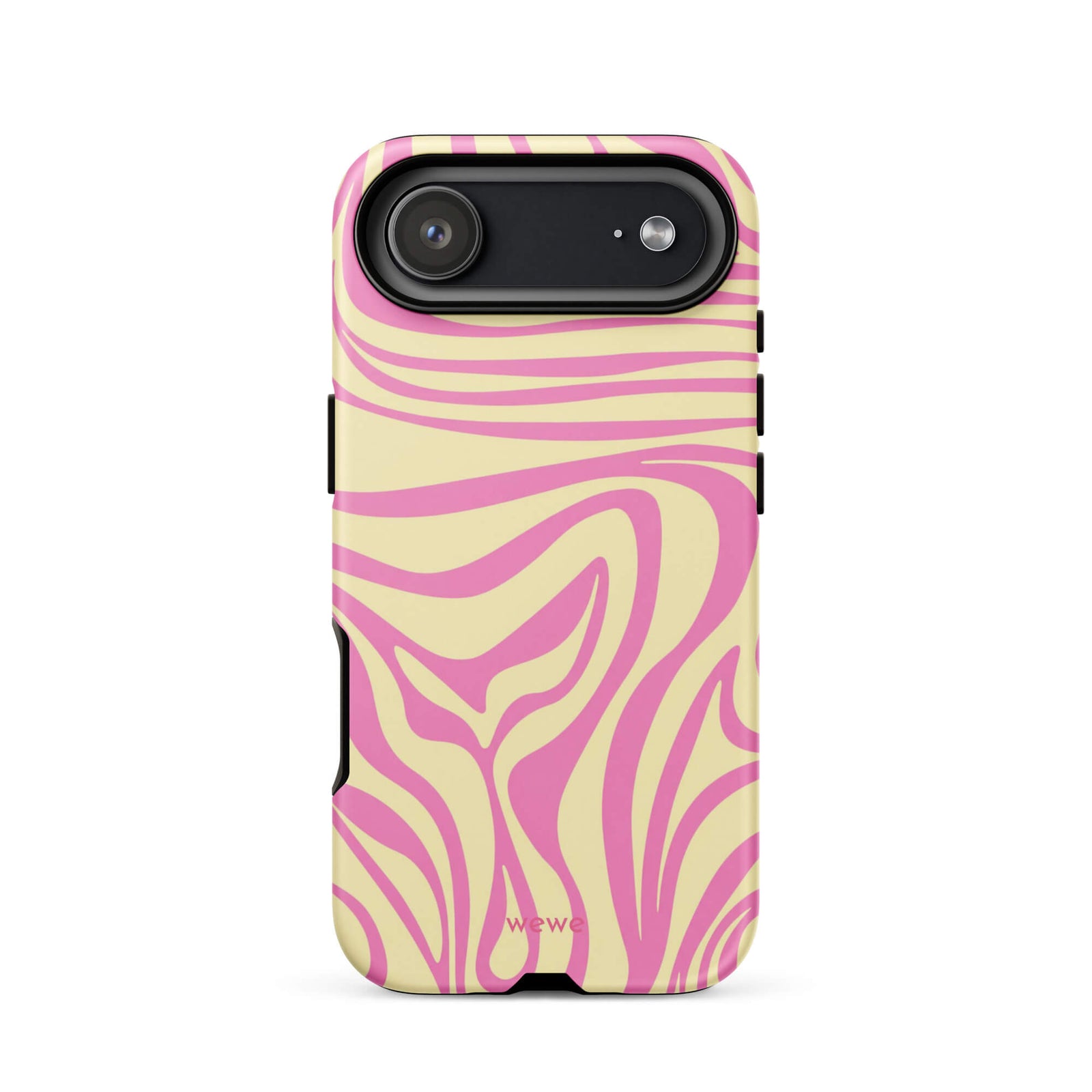 Pink Lemon Zebra Wave iPhone Case