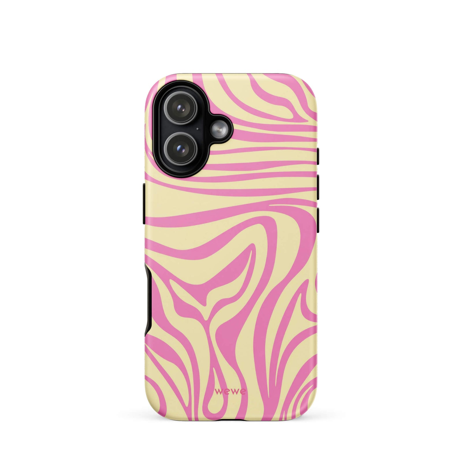 Pink Lemon Zebra Wave iPhone Case