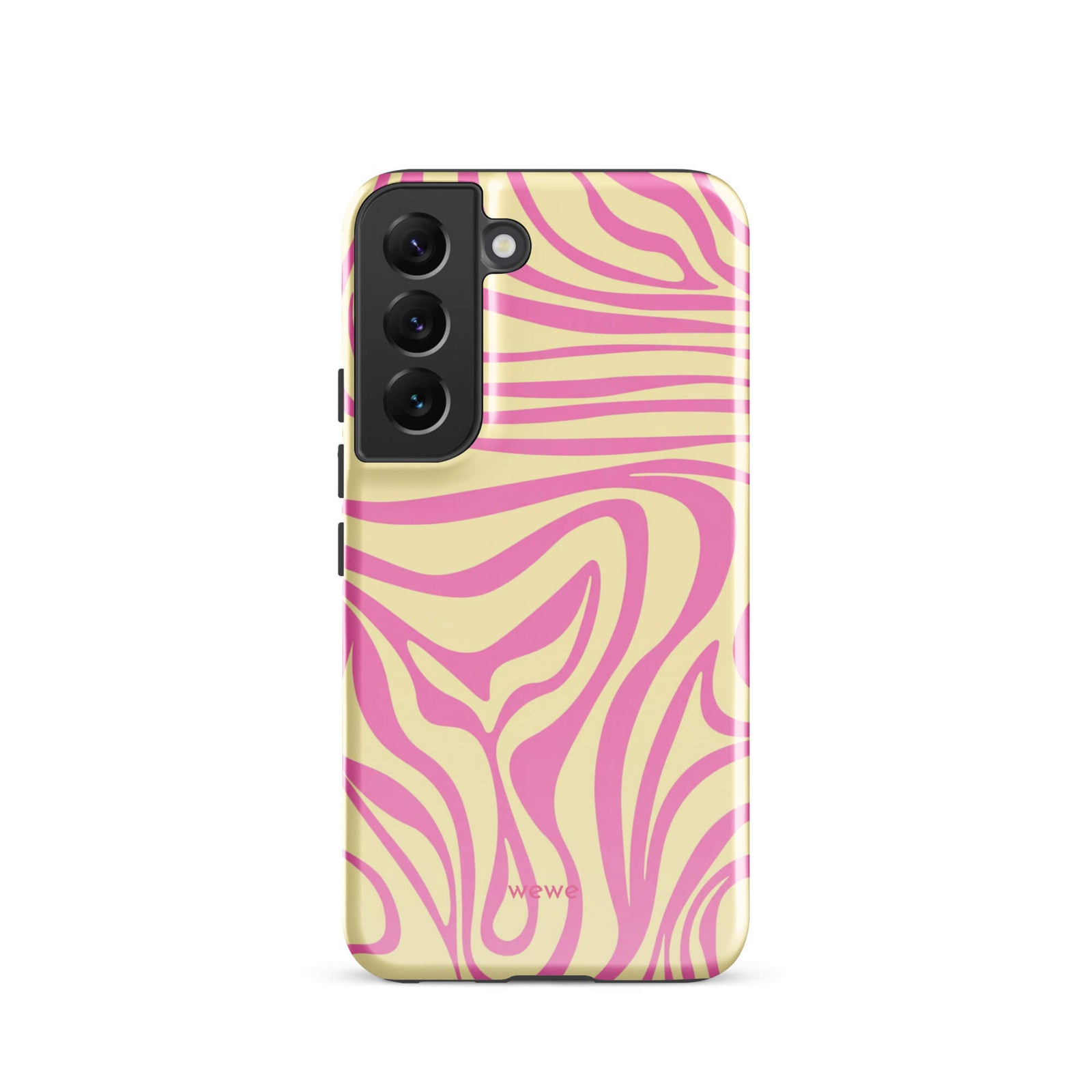 Pink Lemon Zebra Wave iPhone Case